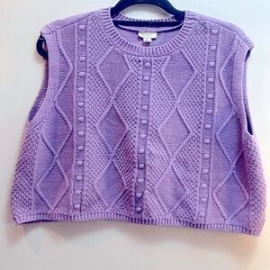 Lavender Sleeveless Knit Sweater